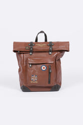 Men's Royal Air Force Cheshire brown tortoise leather backpack